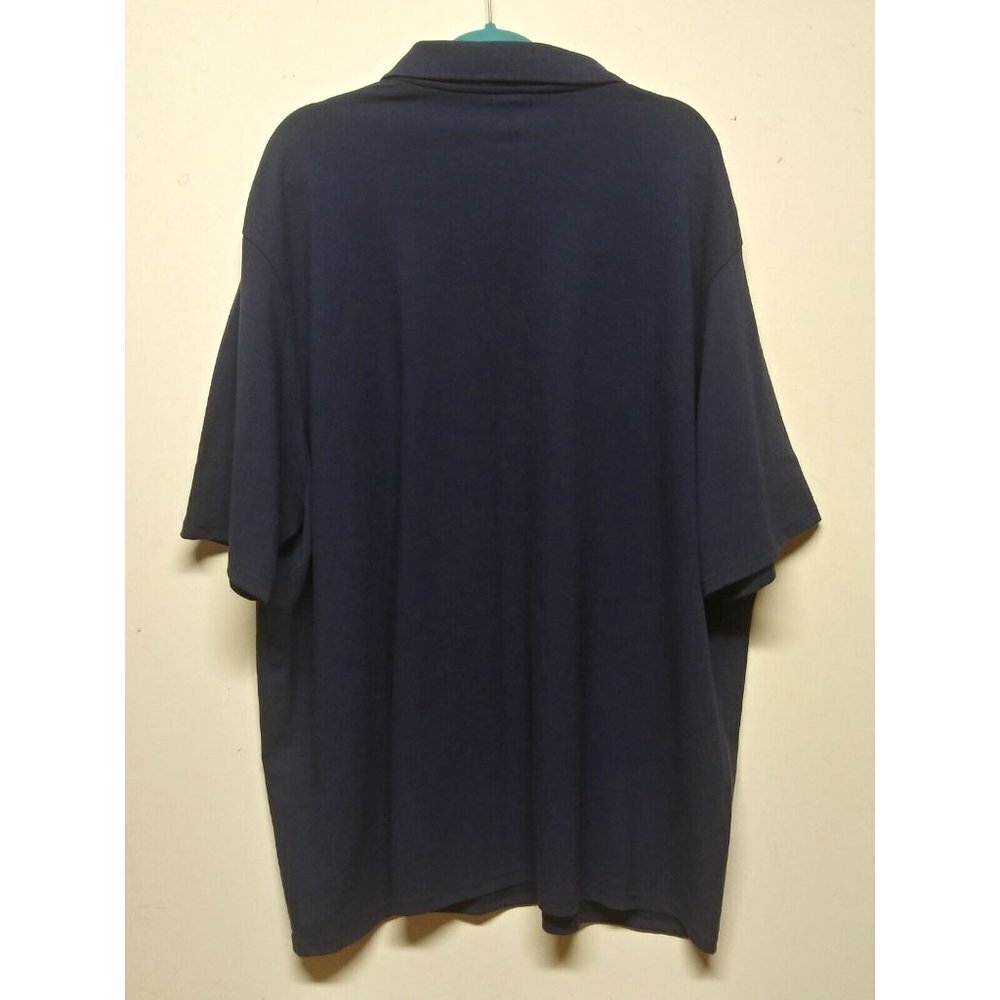 Hanes Mens X-Temp Short Sleeve Polo Shirt Navy Size 4XL Collared navy blue EUC - Picture 5 of 5